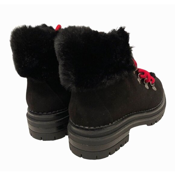 Sugar Womens Rolls Fuzzy Lug Sole Hiker Boots Size 7M Red Laces - Picture 11 of 16